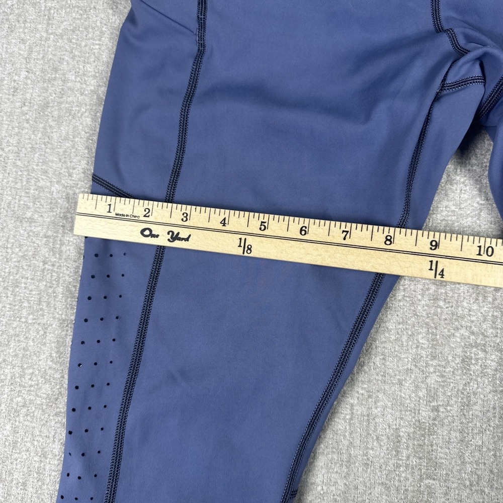 Athleta‎ Leggings Women Size M Blue Contender Lazor Cut Zipper pockets - Picture 7 of 15